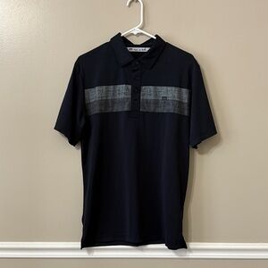 Travis Mathew Black & Grey Short Sleeve Golf Polo Shirt